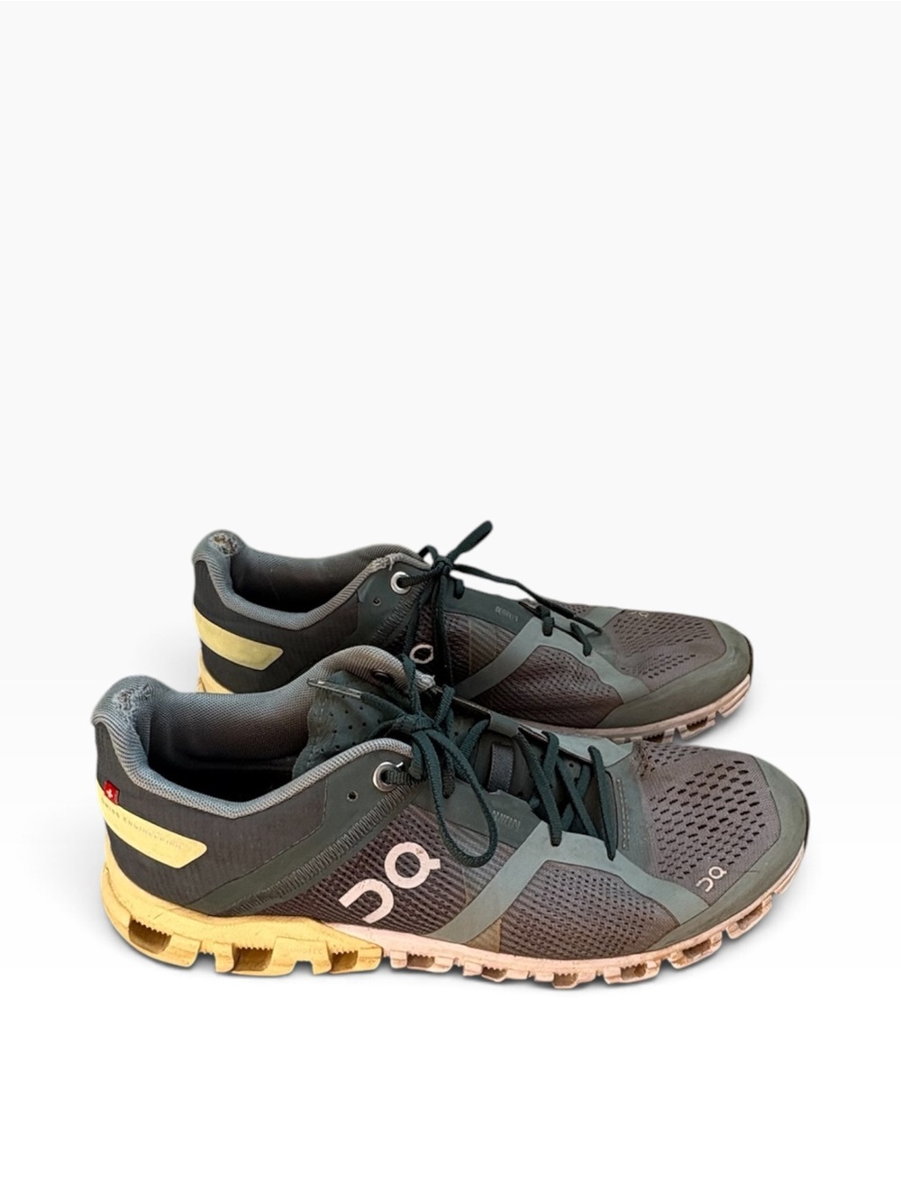 On Running Men's Running Shoes — Gray with Yellow Accents